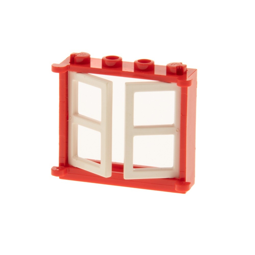 1x Lego Window Frame 1x4x3 Red Double Pane White House 385321 3854 3853