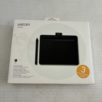 Wacom Intuos Graphics Drawing Tablet Black w/ 4K Pen, Bluetooth USB