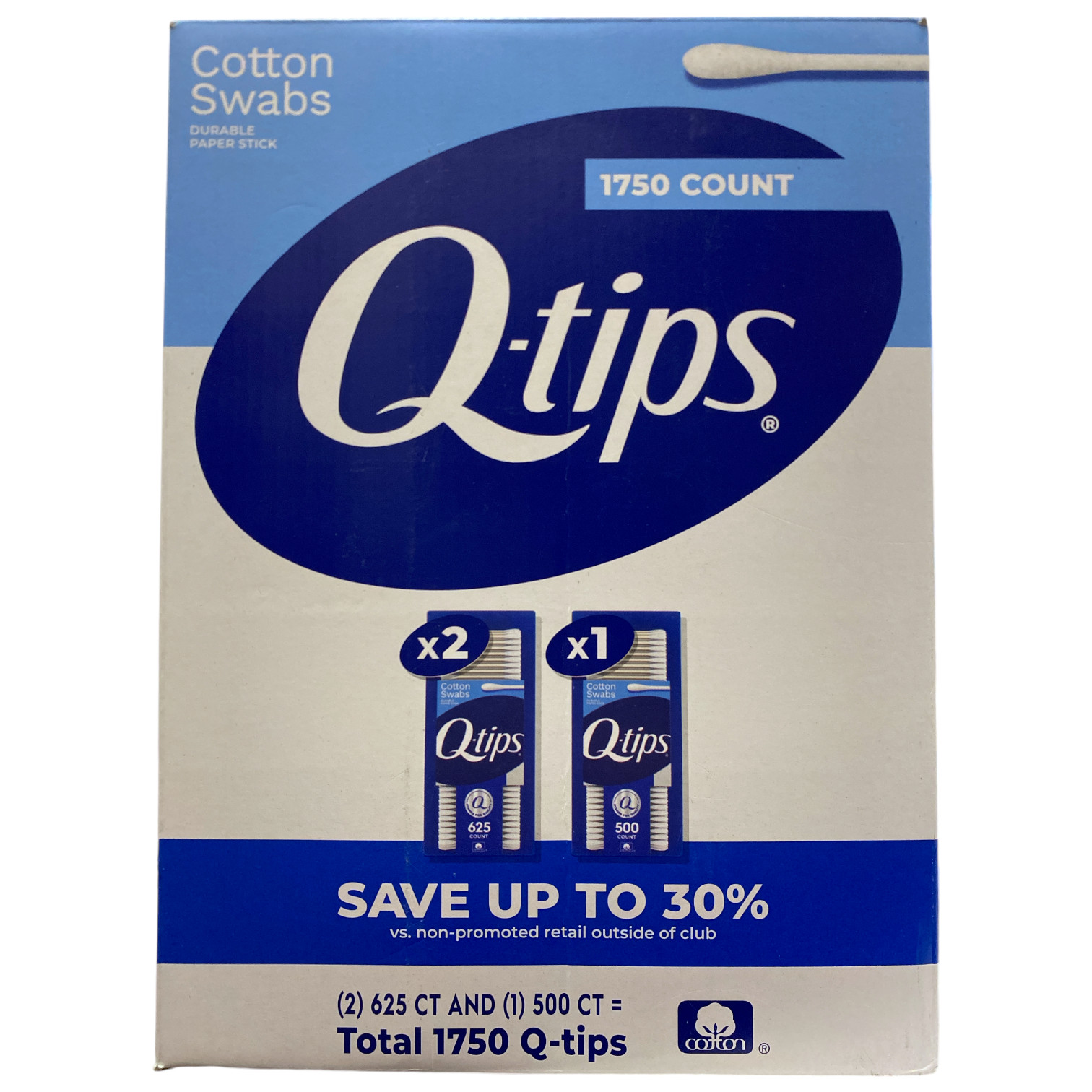 Ватные палочки Q-tips из 100 хлопка на гибкой бумажной палочке 1750 карат 4190₽