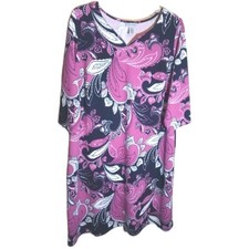 Vibrant Paisley Floral Print Catherine's Women Plus Size Dress Size 2x