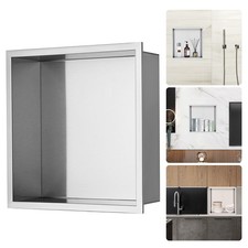 Uimoso Stainless Steel Shower Niche 13x13" Double Shelf Wall-inserted for Shower