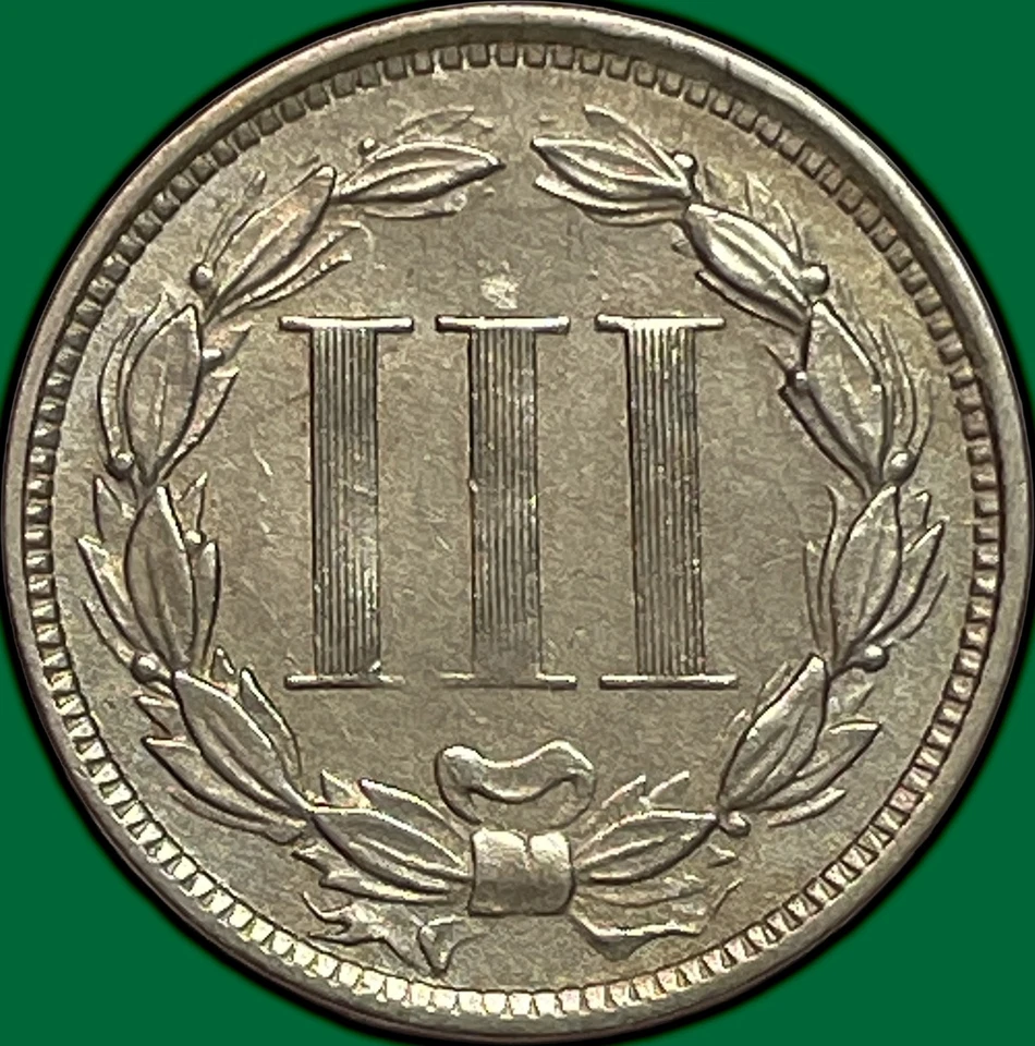 1867 Three Cent Nickel Uncirculated UNC Coin #29167 - Image 2 of 3