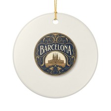 Barcelona Sagrada Familia Tile Ornament  Ceramic Travel Souvenir