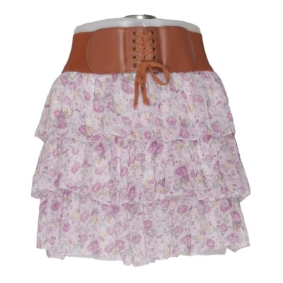Madonna, Rock, Größe: S, Weiß/Lila/Mehrfarbig, Polyester, Blumen, Damen #TdH - Bild 1 von 4