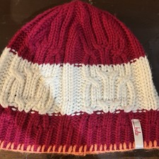 BULA Headwear Winter Knit Ski Hat Beanie Skull Cap Red white Canada stripe