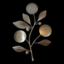 CRATE & BARREL Carissa Pillar Candelabra Silver Metal Centerpiece For 3 Candles 