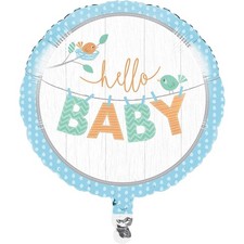 Hello Baby Boy Blue Cute Baby Shower Party De...