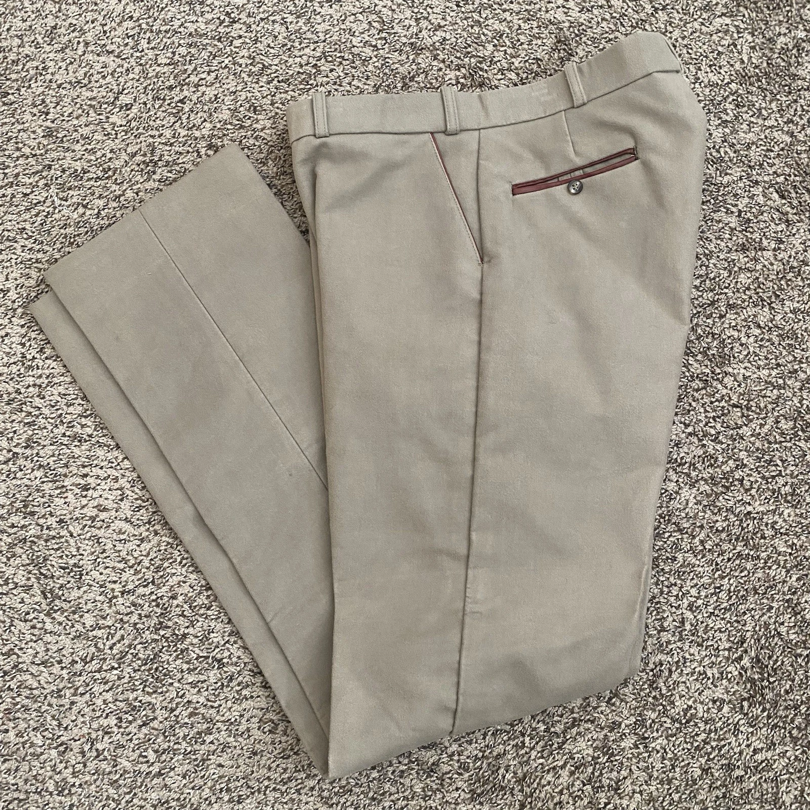 Orvis Vintage Men’s Straight Leg Pant Cotton Moleskin Olive 38x35 Made England