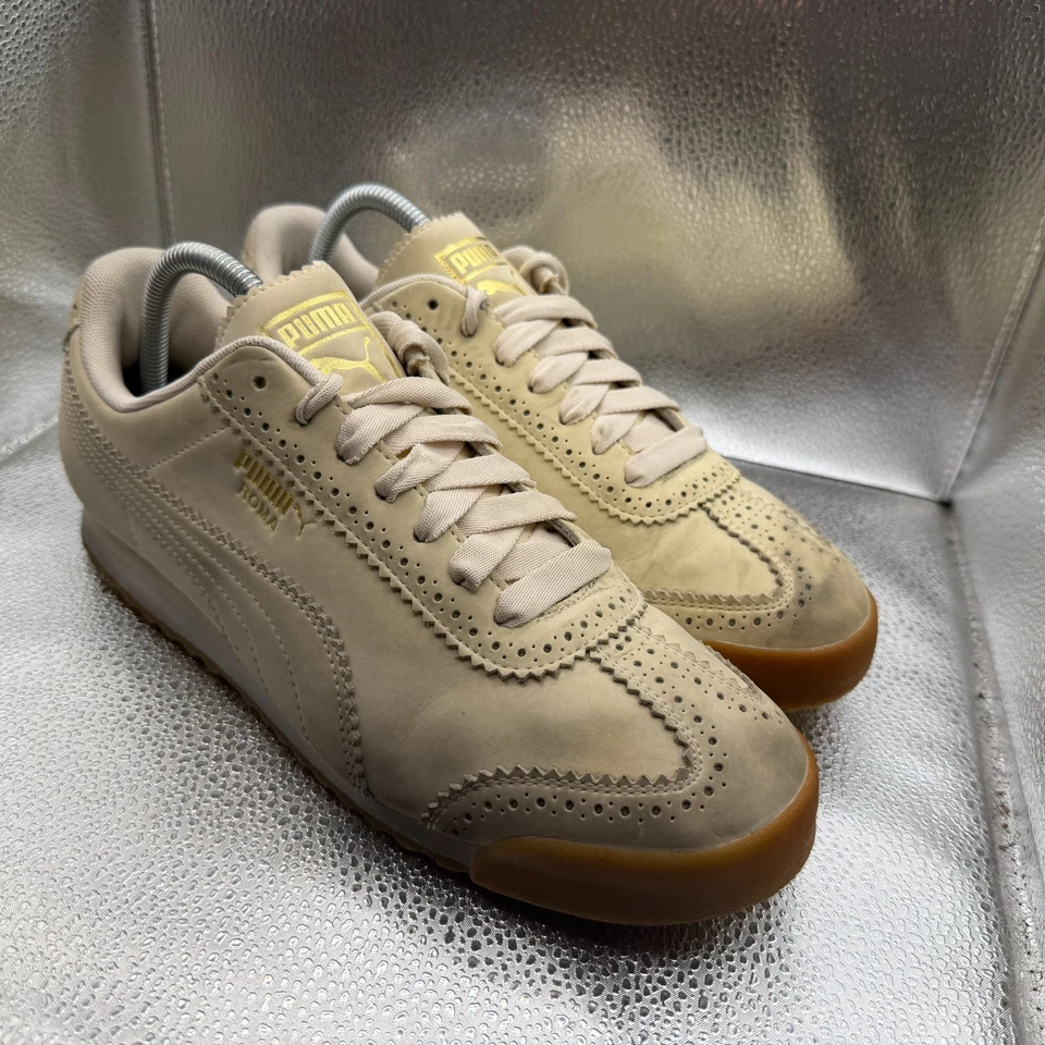 Zapatillas deportivas con cordones talla 10 Puma Roma Brogue crema para mujer 369936-02 Foto 3 de 4