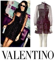 3K New Red Valentino Black Dot Tulle Skater Party Evening Dress Top 38 40 2 4 S