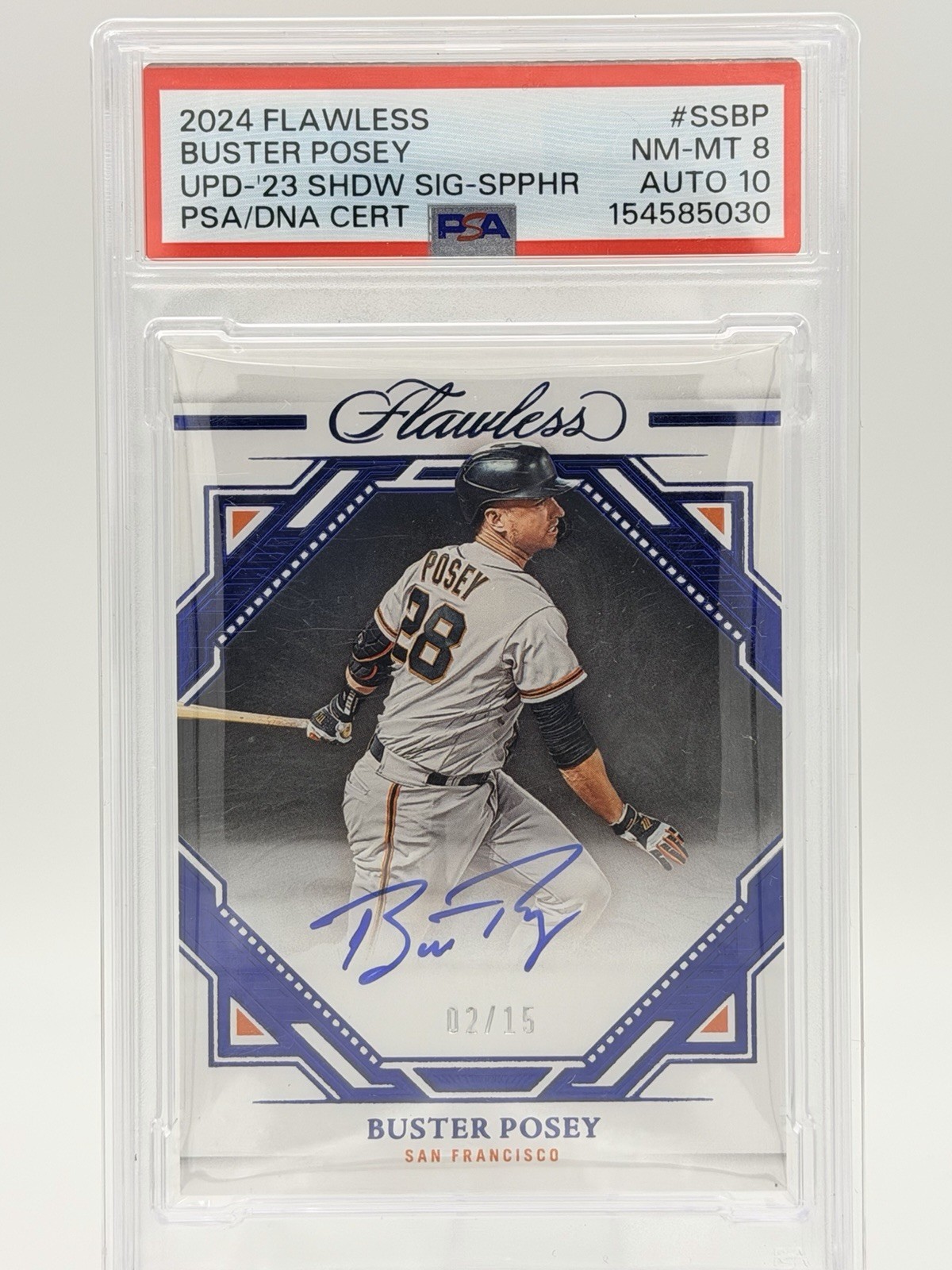 Buster Posey 2024 Flawless #SS-BP 2023 Panini Flawless PSA 8  AUTO 10