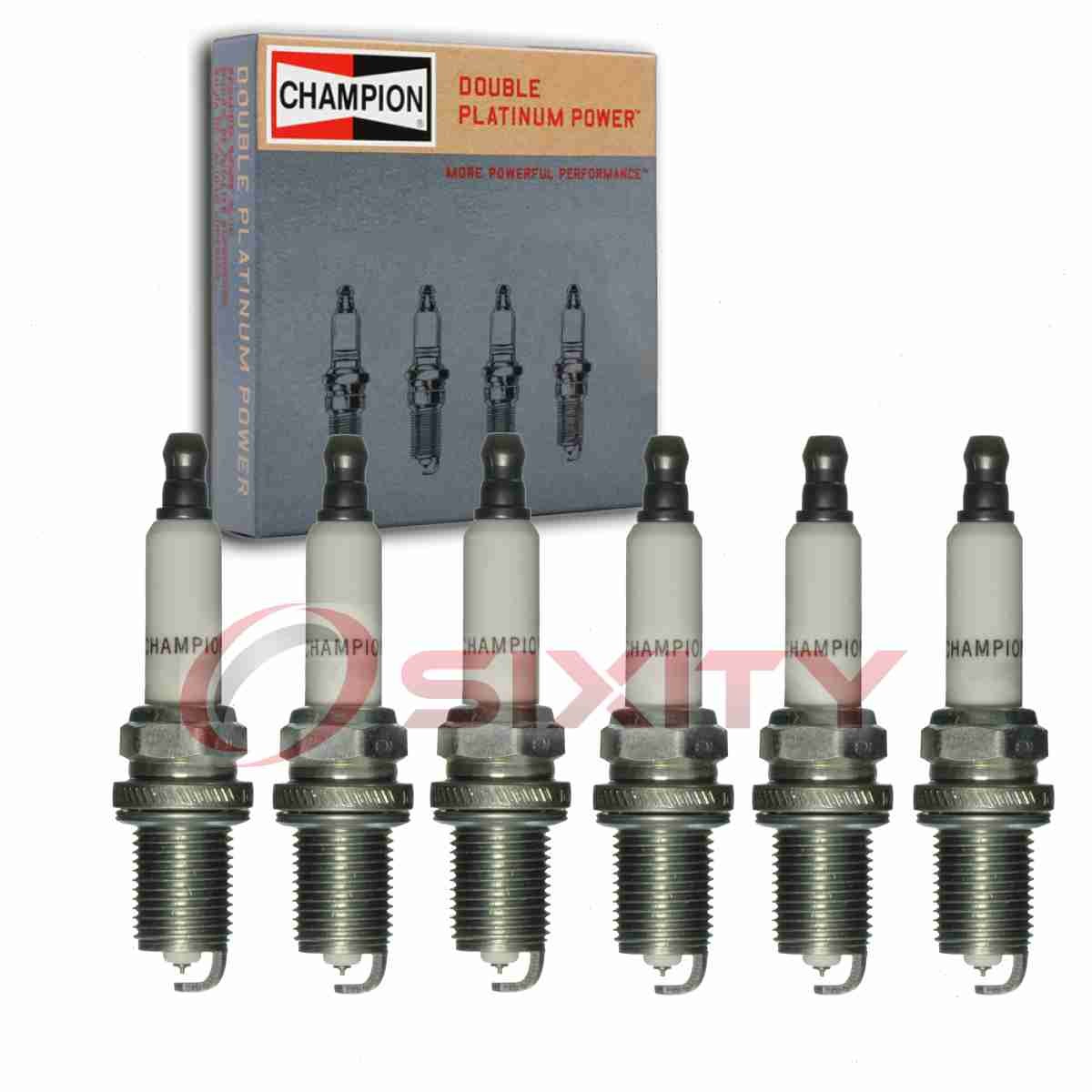 6 pc Champion Double Platinum Spark Plugs for 1999 Suzuki Grand Vitara 2.5L xy
