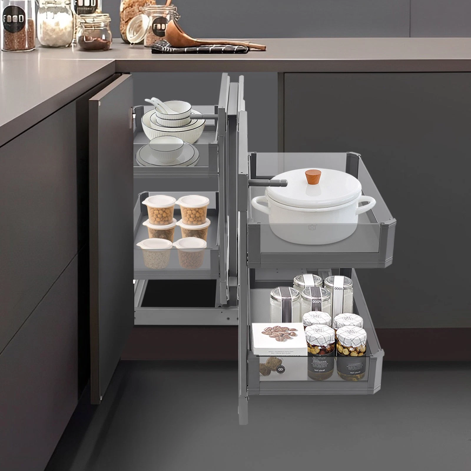 Blind Corner Cabinet Organizer Corner Pull Out Organizer for Kitchen 63*50*59cm
Opens in a new windo