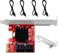PCIE 3.0 to 4-Ports 6Gbps SATA III Expansion Card for Desktop Pcs, Asmedia ASM10