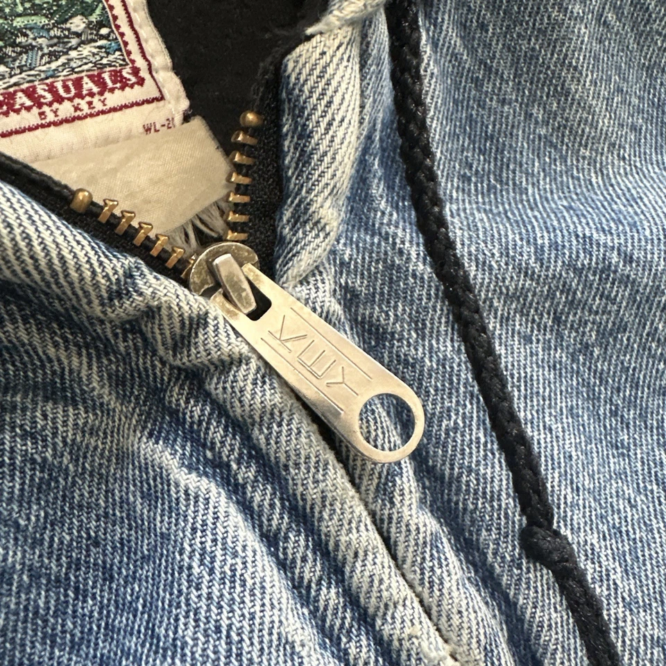 Keystone Casuals Men's Vintage Denim Hooded Work Jacket Faded and Distressed - Image 3 of 4