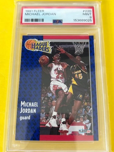 1991 Fleer Michael Jordan # 220 League Leaders PSA 9 Chicago Bulls