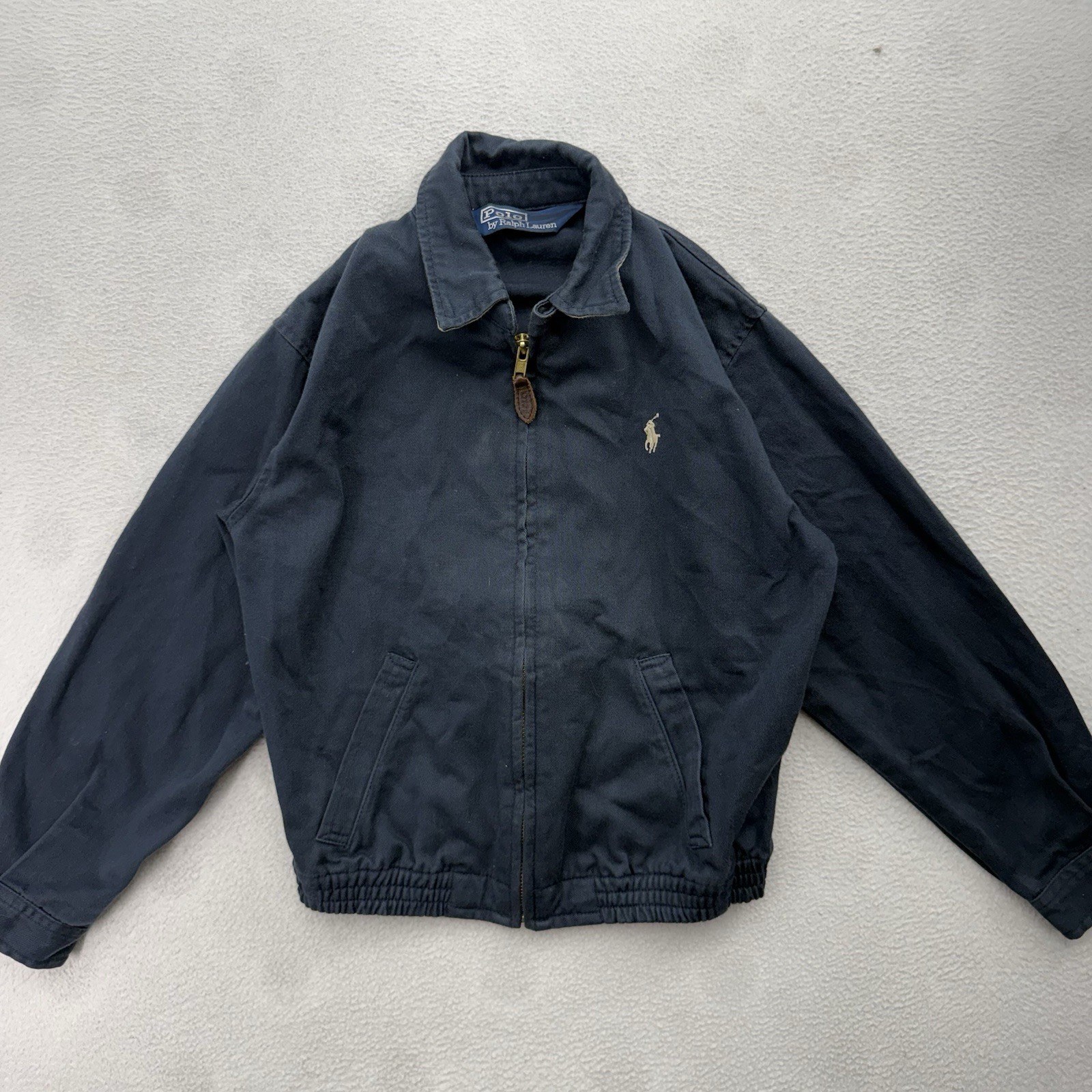 VTG Polo Ralph Lauren Boys Blue Harrington Jacket Youth Size 7