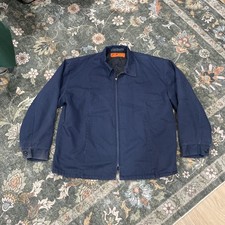 Vintage Work Wear Jacket Red Kap Distressed Quilt Lined Industrial Factory Sz XL