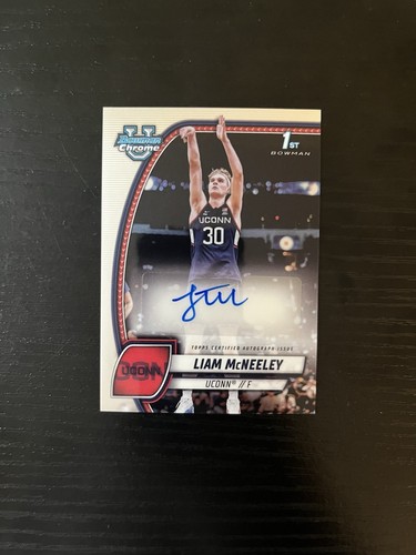 Liam McNeeley 2024-25 Bowman University Chrome Auto #52 UConn Huskies