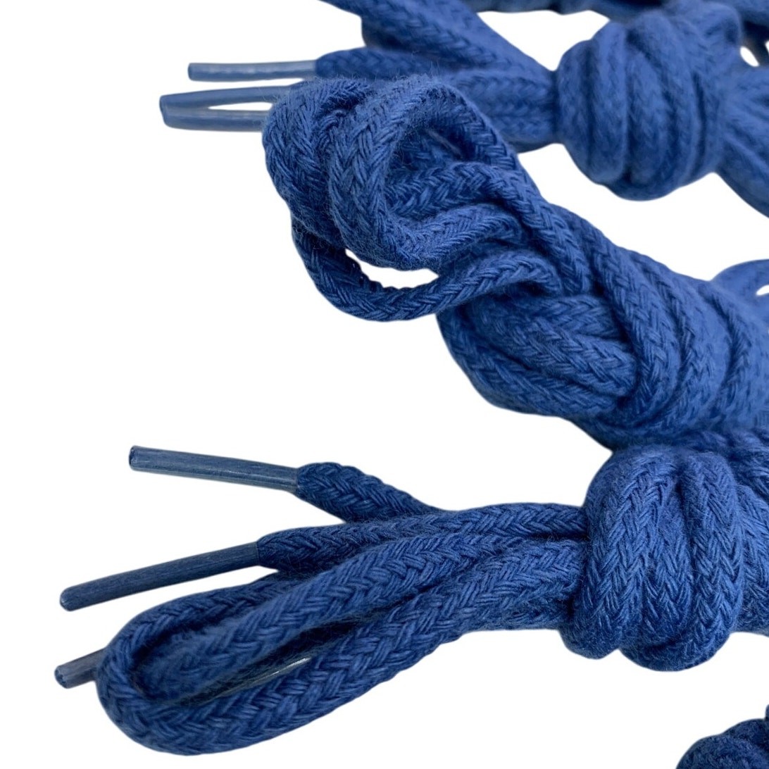 Lotto 12 paia lacci scarpe tennis casual tessuto blu royal lunghi 36" nuovi