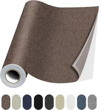 Lifeshoon Fabric Repair Self Adhesive Furniture Patch, Linen Brown, 17x158 Roll