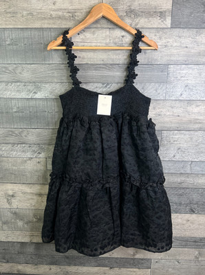 Sister Jane Dream Minikleid Gr. M+ UK 12 schwarz Enflower Träger Party Glam