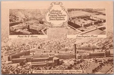 c1920s AKRON, Ohio / L.A. CA Postcard GOODYEAR TIRE & RUBBER CO. - Factory Views