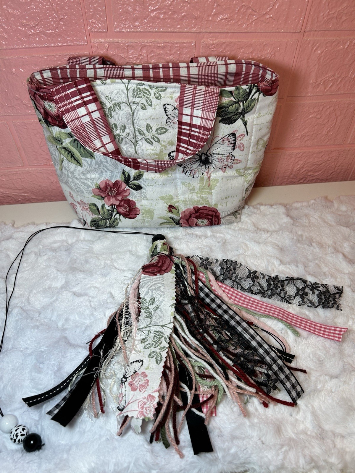 Handmade Quilted Bible Cover Women Bible Holder Book Cover Carrier Floral Design