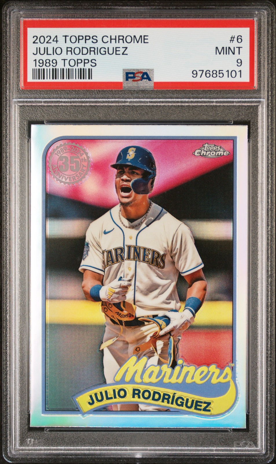 2024 TOPPS CHROME 1989 TOPPS BASEBALL #6 JULIO RODRIGUEZ PSA 9