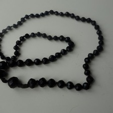 ANCIEN COLLIER  EN PERLE DE JAIS BIJOU 1900