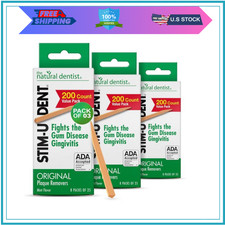 Stim-U-Dent Plaque Removers 24 Packs of 25 Picks/Pack 600 Picks - Mint...