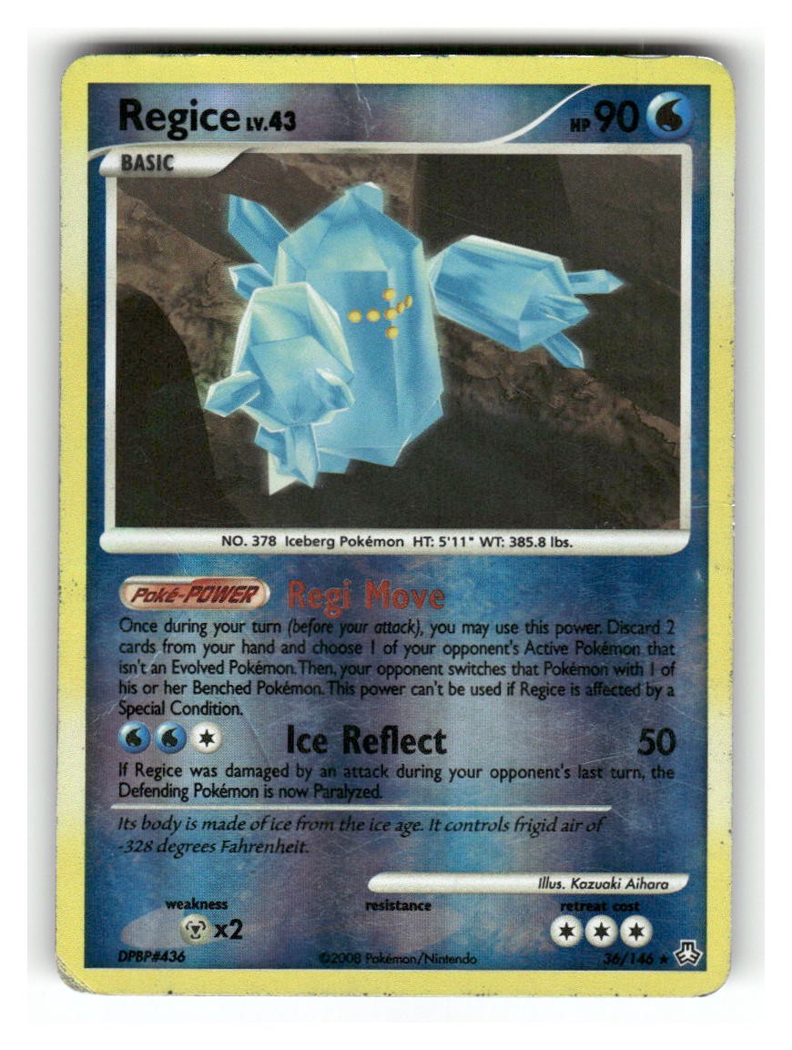 Regice 36/146 Rare Legends Awakened Pokemon Reverse Holo Heavily Played