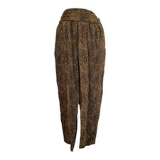 Marks & Spencer Mustard Yellow And Black Leopard Print Trousers size 12 short