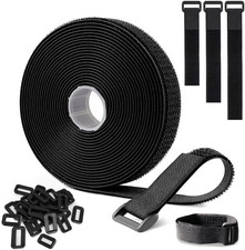 Cable Strap 5M 25 Buckles Free Cut Length Reusable Fastening Cable Ties 2Cm Wide