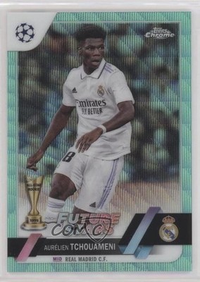 2022 Chrome UEFA Club Competitions Aqua Wave Refractor Aurelien Tchouameni 5ya