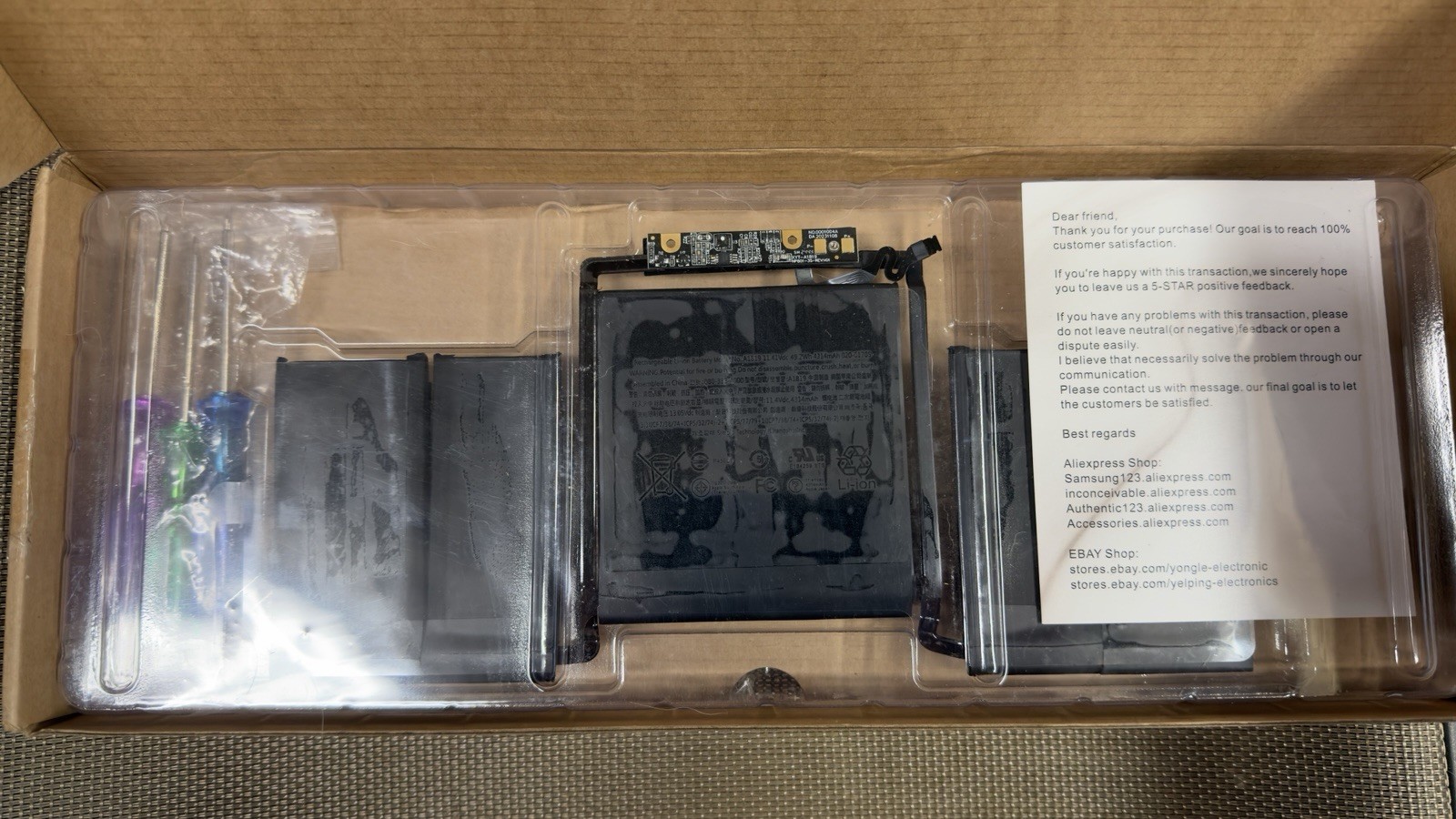 New Apple MacBook Pro 13" Touch A1706 2016 2017 Battery A1819 foto 2