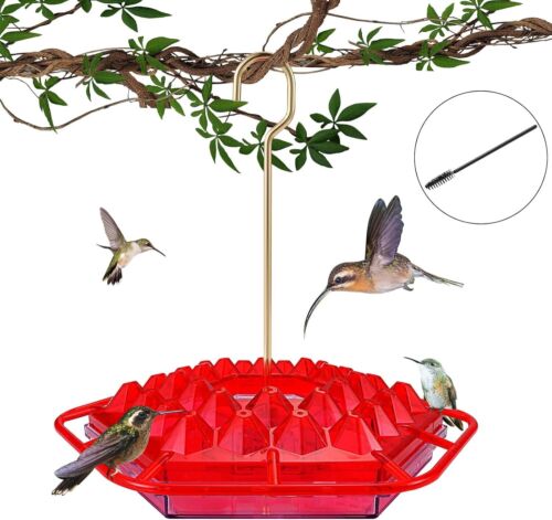 Hummingbird Feeders for Outdoors,Hanging Ant and Bee Proof,30 Feeding Red