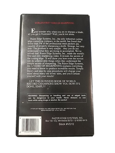 Razor Edge Basic Knife Sharpening VHS INSTRUCTIONAL VIDEO EXCELLENT & HARD CASE - Picture 2 of 3