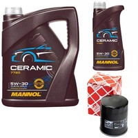 MotoröL Set Mannol 5W-30 Ceramic Plus 6 Liter + ÖLfilter FüR Mitsubishi Nissan