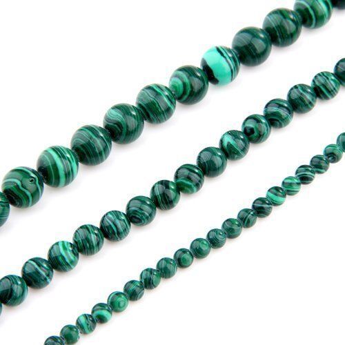 Filamento di perle malachite 4 mm 6 mm 8 mm pietra preziosa rotondo - Foto 1 di 4