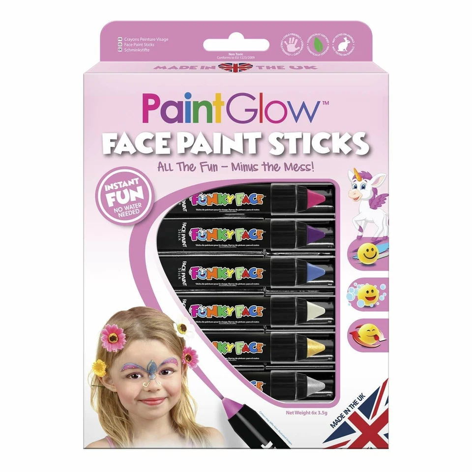 Paint Glow Childrens Face Paint Stick Sets Make Up Kit for Boys, Girls & Kids - Image 2 of 4