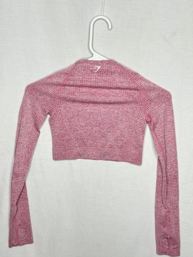 Gymshark Vital Seamless Long Sleeve Crop Top Pink XSmall - Picture 4 of 4