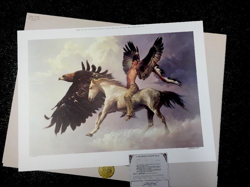 CHUCK REN " The Vision" Spiritual Protector S/# Lithograph Ed. of 1200 NIF 30" - Picture 6 of 6
