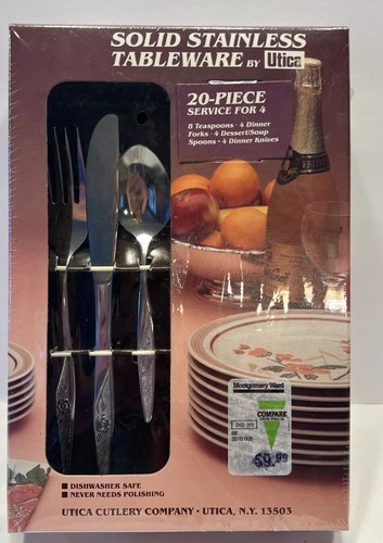 Utica 20-teiliges massives Edelstahl-Service für 4 - ?Muster - Neu im Karton (125C) - Bild 1 von 5