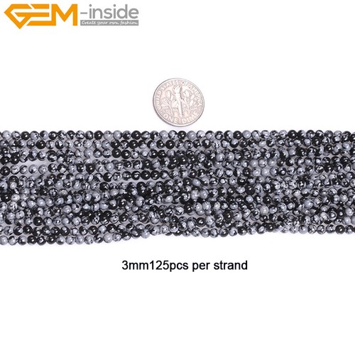 Natural Black Snowflake Obsidian Stone Jewelry Beads 15" 4mm 6mm 8mm 10mm 12mm - 第 32/38 張圖片