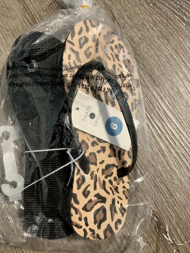 SHADE & SHORE Flip Flop Size 6 Womens Skinny Strap Beach Sandals Leopard New  - Afbeelding 4 van 11