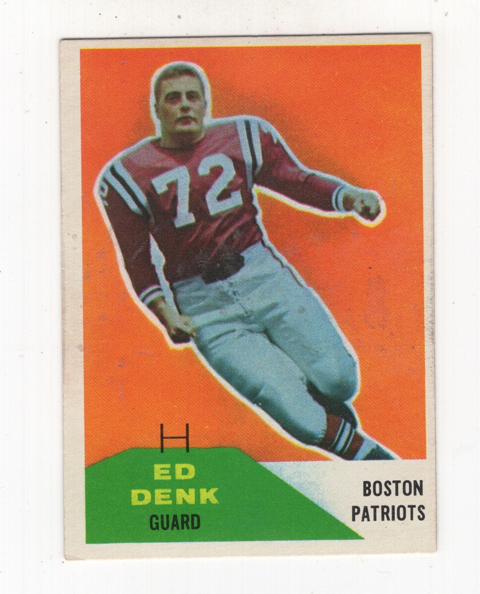 1960 FLEER FOOTBALL ROOKIE ED DENK BOSTON PATRIOTS #125 | eBay