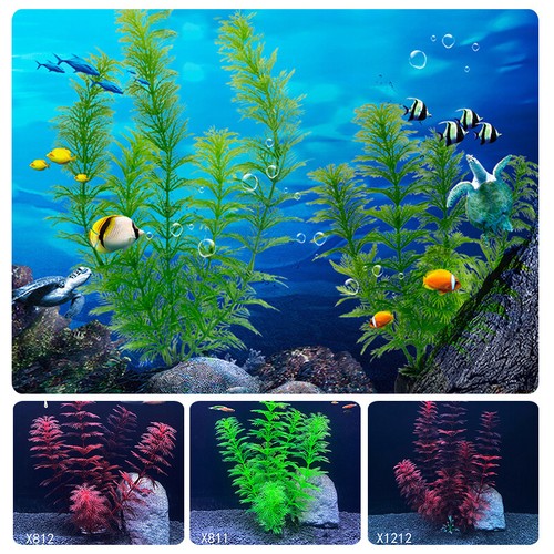 1/2Pcs Artificial Fake Plastic Water Grass Plants for Fish Tank Aquarium Decor - Picture 3 of 17