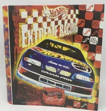 1997 Hot Wheels Extreme Racing 3-Ring Binder Notebook W/ Folders School Supplies