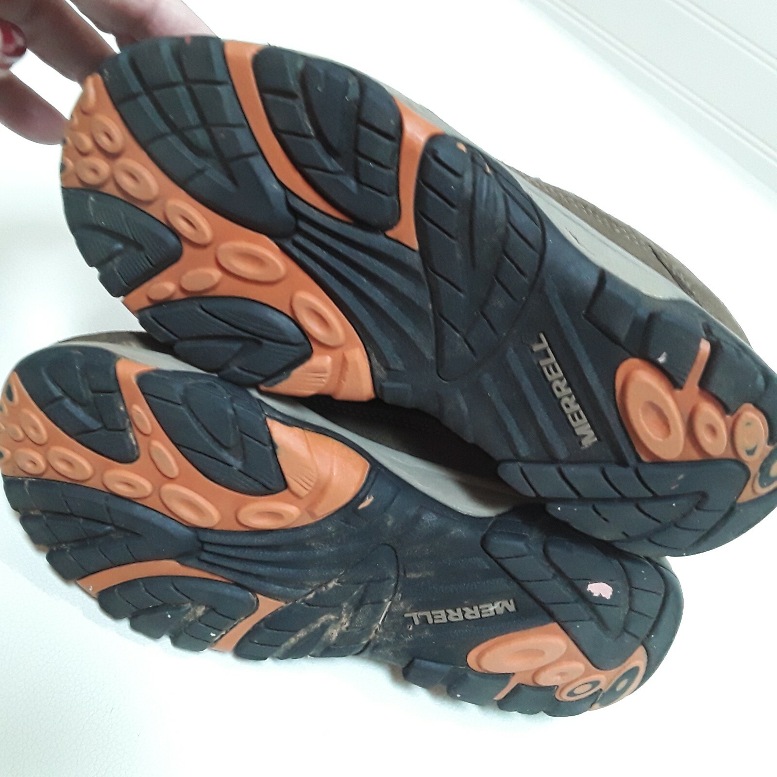 Merrell Child 2 Running Hiking Trail Brown Orange Sneakers leather Shoes EU33